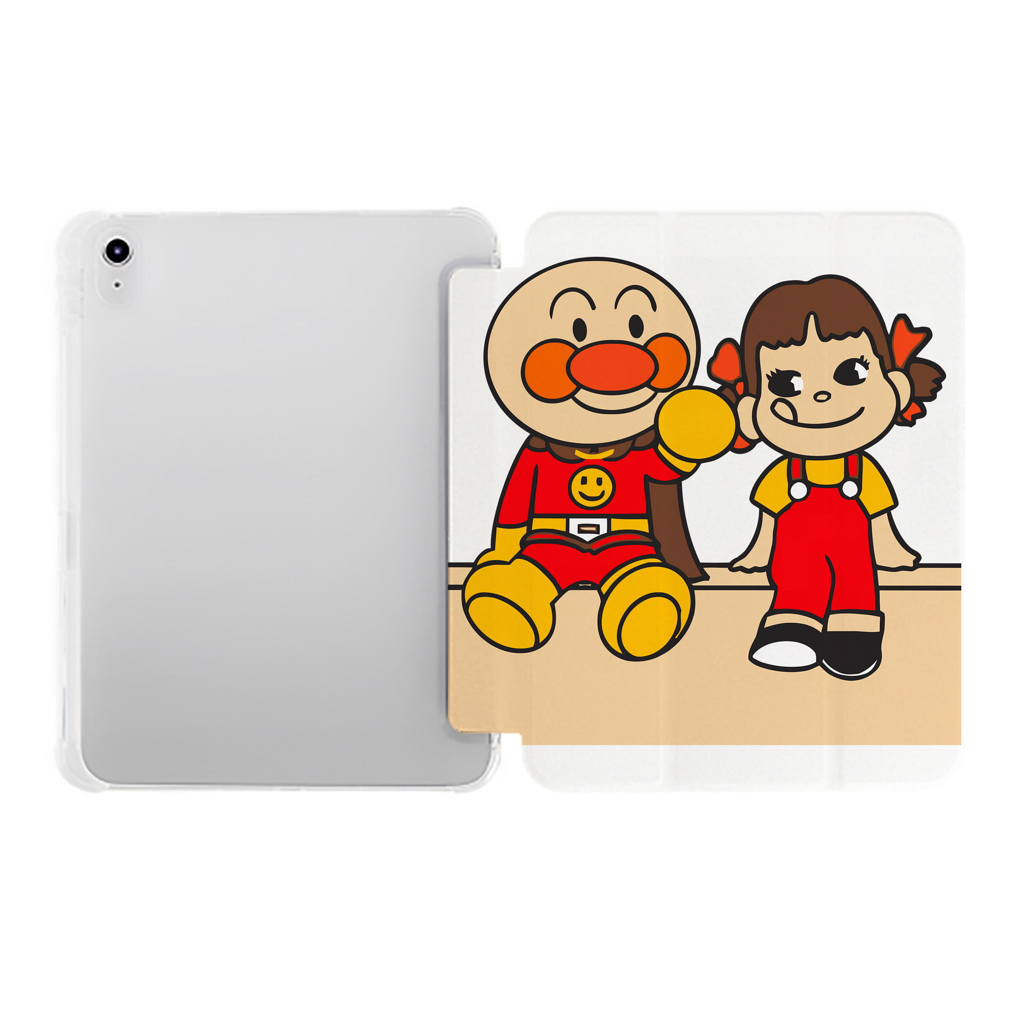 （画像用） アンパンマン Anpanman IPad ケース ペン収納付き 三つ折りスタンド PUレザー×シリコン 対応機種9.5/10.5/10.9インチ